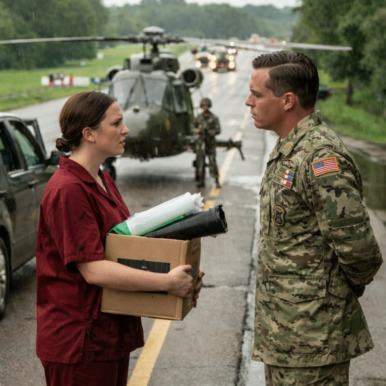Fired ER Nurse Walks Home in the Rain, Then Two Black Hawks Land Looking for Her